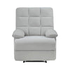 Patty 36 Inch Manual Recliner Chair Cushioned Light Gray Velvet Wood By Casagear Home BM314799