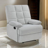 Patty 36 Inch Manual Recliner Chair Cushioned Light Gray Velvet Wood By Casagear Home BM314799