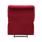 Patty 36 Inch Manual Recliner Chair Soft Cushion Red Velvet Solid Wood By Casagear Home BM314800