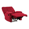 Patty 36 Inch Manual Recliner Chair Soft Cushion Red Velvet Solid Wood By Casagear Home BM314800