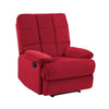 Patty 36 Inch Manual Recliner Chair Soft Cushion Red Velvet Solid Wood By Casagear Home BM314800