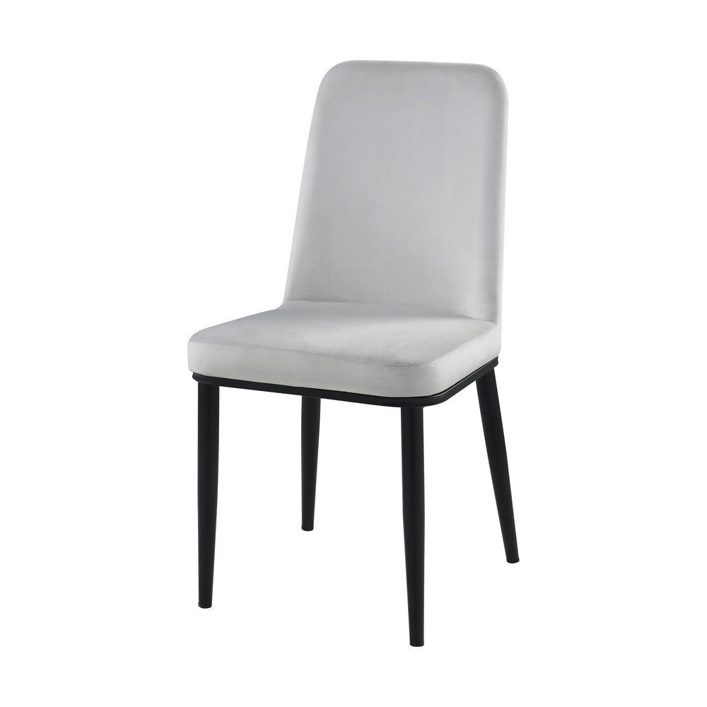 Lane 23 Inch Side Dining Chair Gray Velvet Armless Black Metal Set of 2 By Casagear Home BM314801