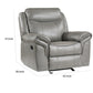 Max 42 Inch Manual Recliner Chair Gray Faux Leather Solid Wood Metal By Casagear Home BM314804