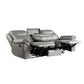 Max 80 Inch Dual Manual Recliner Sofa Cupholders USB Gray Faux Leather By Casagear Home BM314806