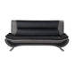 Elle 78 Inch Sofa Black Gray Faux Leather Metal Legs Solid Wood Frame By Casagear Home BM314812