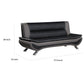 Elle 78 Inch Sofa Black Gray Faux Leather Metal Legs Solid Wood Frame By Casagear Home BM314812