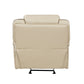 Millie 40 Inch Manual Recliner Chair Beige Faux Leather Solid Wood Metal By Casagear Home BM314815