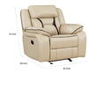 Millie 40 Inch Manual Recliner Chair Beige Faux Leather Solid Wood Metal By Casagear Home BM314815