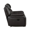 Millie 40 Inch Manual Recliner Chair Dark Gray Faux Leather Solid Wood By Casagear Home BM314816