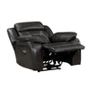 Millie 40 Inch Power Recliner Chair Dark Gray Faux Leather Solid Wood By Casagear Home BM314818