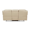 Millie 86 Inch Manual Dual Recliner Sofa Cushioned Beige Faux Leather By Casagear Home BM314823