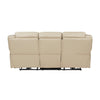 Millie 86 Inch Power Dual Recliner Sofa Cushioned Beige Faux Leather By Casagear Home BM314825