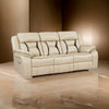 Millie 86 Inch Power Dual Recliner Sofa, Cushioned Beige Faux Leather By Casagear Home