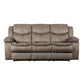 Joe 88 Inch Manual Dual Recliner Sofa Cushioned Plush Brown Microfiber By Casagear Home BM314828