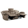 Joe 88 Inch Manual Dual Recliner Sofa Cushioned Plush Brown Microfiber By Casagear Home BM314828