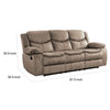 Joe 88 Inch Manual Dual Recliner Sofa Cushioned Plush Brown Microfiber By Casagear Home BM314828