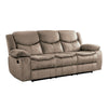 Joe 88 Inch Manual Dual Recliner Sofa, Cushioned Plush Brown Microfiber By Casagear Home