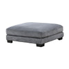 Rix 45 Inch Ottoman, Attached Seat Cushion in Gray Corduroy Fabric, Wood By Casagear Home