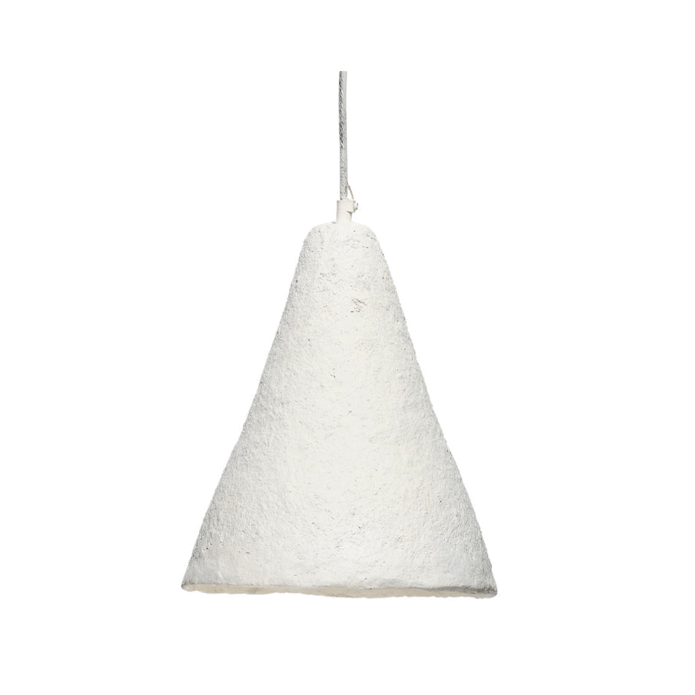 Zoe 96 Inch Pendant Chandelier, Modern Paper Mache Cone Shape, Beige By Casagear Home