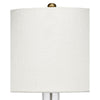 Navi 17 Inch Table Lamp White Linen Drum Shade Clear Glass Curved Body By Casagear Home BM314839