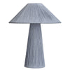 Liya 18 Inch Table Lamp Cone Shade and Tapered Base Textured Blue Finish By Casagear Home BM314840