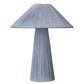 Liya 18 Inch Table Lamp Cone Shade and Tapered Base Textured Blue Finish By Casagear Home BM314840