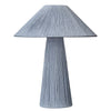 Liya 18 Inch Table Lamp Cone Shade and Tapered Base Textured Blue Finish By Casagear Home BM314840