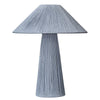 Liya 18 Inch Table Lamp, Cone Shade and Tapered Base, Textured Blue Finish By Casagear Home