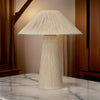 Liya 18 Inch Table Lamp, Cone Shade, Tapered Base, Off White Texture Finish By Casagear Home