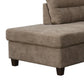 Ari 104 Inch Sectional Sofa with Chaise Ottoman 2 Accent Pillows Brown By Casagear Home BM314845