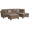 Ari 104 Inch Sectional Sofa with Chaise, Ottoman, 2 Accent Pillows, Brown By Casagear Home