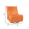 Gea 35 Inch Swivel Recliner Chair Tufted Orange Faux Leather Modern By Casagear Home BM314846