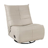 Gea 35 Inch Swivel Recliner Chair Tufted Beige Faux Leather Modern Design By Casagear Home BM314847