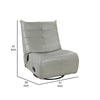 Gea 35 Inch Swivel Recliner Chair Tufted Green Gray Faux Leather Modern By Casagear Home BM314848