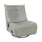 Gea 35 Inch Swivel Recliner Chair Tufted Green Gray Faux Leather Modern By Casagear Home BM314848