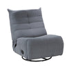 Gea 35 Inch Swivel Recliner Chair Tufted Blue Gray Corduroy Solid Wood By Casagear Home BM314850