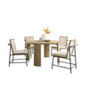 Bowny Dining Table Set with 4 Chairs Round Top Oak Brown Finish Wood By Casagear Home BM314855