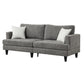 Lae 80 Inch Sofa with 2 Throw Pillows Tufted Gray Chenille Upholstery By Casagear Home BM314858