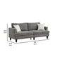 Lae 80 Inch Sofa with 2 Throw Pillows Tufted Gray Chenille Upholstery By Casagear Home BM314858