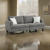 Lae 80 Inch Sofa with 2 Throw Pillows, Tufted, Gray Chenille Upholstery By Casagear Home