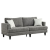 Lae 80 Inch Sofa with 2 Throw Pillows Tufted Gray Chenille Upholstery By Casagear Home BM314858