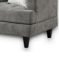 Lae 57 Inch Loveseat with 2 Throw Pillows Tufted Gray Chenille Upholstery By Casagear Home BM314859