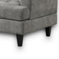 Lae 35 Inch Sofa Chair 1 Throw Pillow Tufted Gray Chenille Upholstery By Casagear Home BM314860