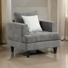 Lae 35 Inch Sofa Chair 1 Throw Pillow Tufted Gray Chenille Upholstery By Casagear Home BM314860