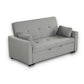 Bia 76 Inch Convertible Sleeper Sofa with 2 Pillows, Gray Woven, Solid Wood By Casagear Home