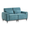 Tiu 62 Inch Loveseat with 2 Lumbar Pillows, Blue Chenille, Solid Wood By Casagear Home