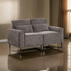 Tiu 62 Inch Loveseat with 2 Lumbar Pillows Gray Chenille Solid Wood By Casagear Home BM314865