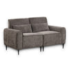 Tiu 62 Inch Loveseat with 2 Lumbar Pillows Gray Chenille Solid Wood By Casagear Home BM314865