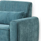 Tiu 39 Inch Accent Chair Lumbar Pillow Blue Chenille Metal Solid Wood By Casagear Home BM314866