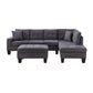 Sce 102 Inch Gray Reversible Sectional Sofa with Ottoman Table Pillows By Casagear Home BM314868